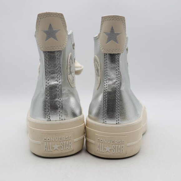 Converse All Star Lift Shoes Women's Size 7.5 Metallic Silver High Top A09902C - Picture 5 of 9